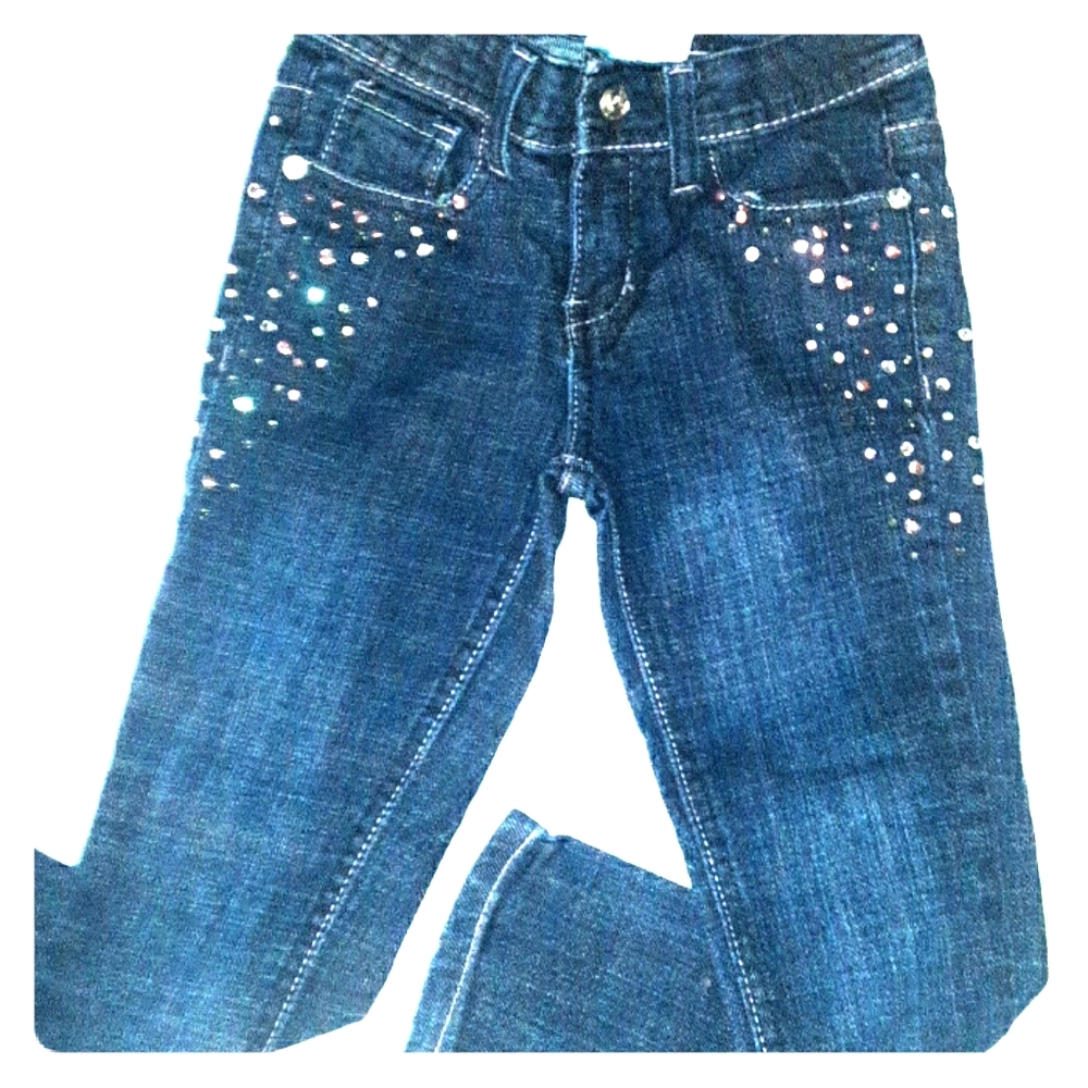 Nwot pony tail rhinestone jeans size 6 little girl